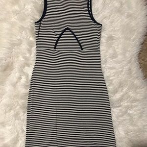 Strech drees blue and white color